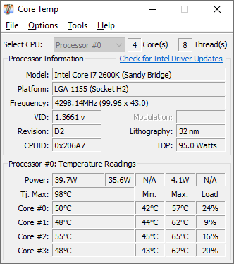 Download the standalone version of Core Temp